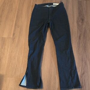 rag & bone Dark Indigo Flare Jeans with Side Slit